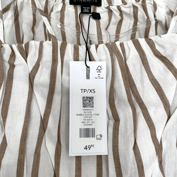 NWT Dynamite 2 piece crop top set in tan - Picture 6 of 7